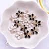 50 Stück Bunte Acryl Weiß / Schwarz Farbe Goldene Blume Flatback Knöpfe Applikation DIY Scrapbook Ornamente Handwerk Zubehör V02