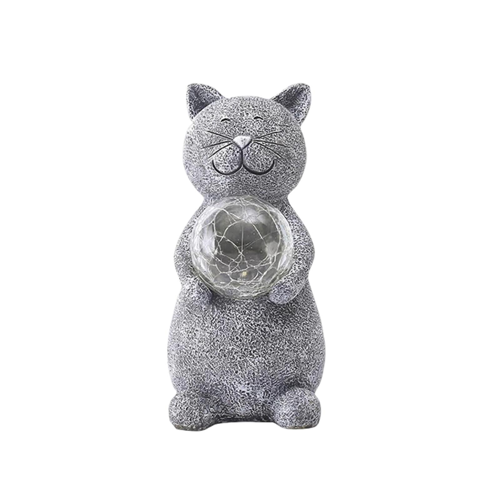 

Solar Statue Garden Decor Lover Gifts, With Gazing Solar LED Lights Ball Cats Decoration For Garden Yard Patio Lawning Balcony Gifts For Mom Grandma One Size