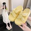 New Chinese style slippers women's summer outer wear pearl niche design sense 2025 new thick-bottomed French explosive sandals