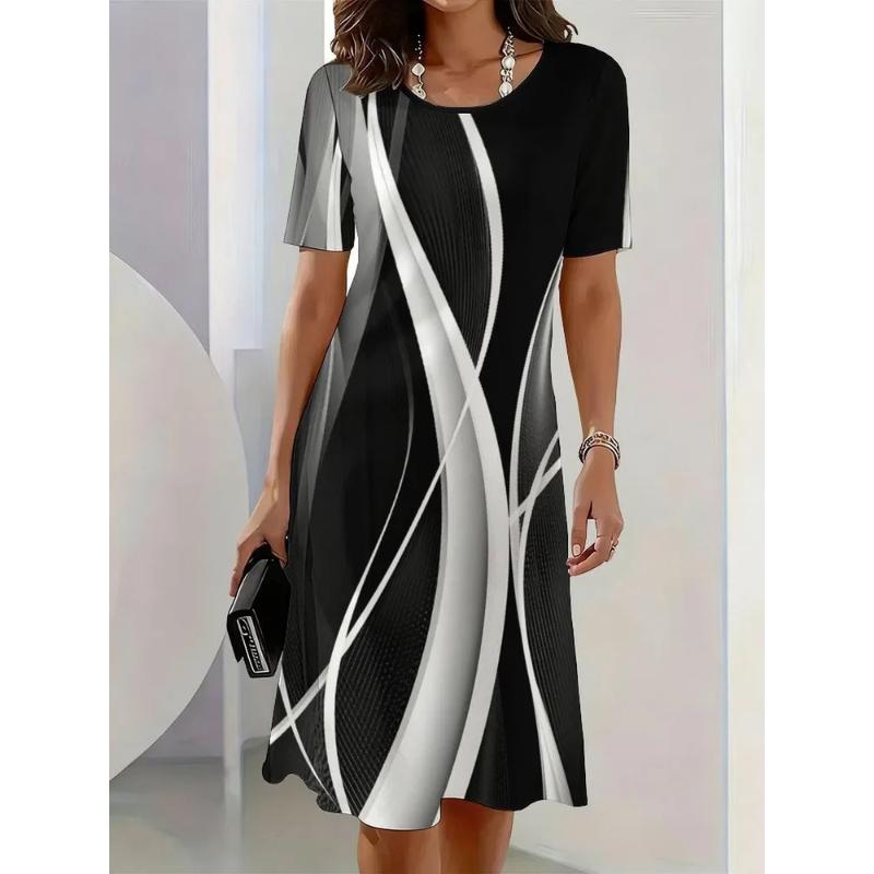 Stylish Simple Women's Dress Loose Versatile Casual Dresses