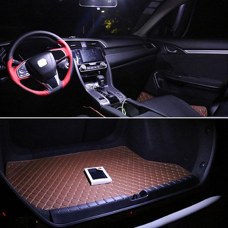 

4x T10 W5W авто светодиодные лампы комплект освещения салона автомобиля для Honda Civic 2014 2015 2016 2017 2018 купольные лампы для чтения лампы багажника