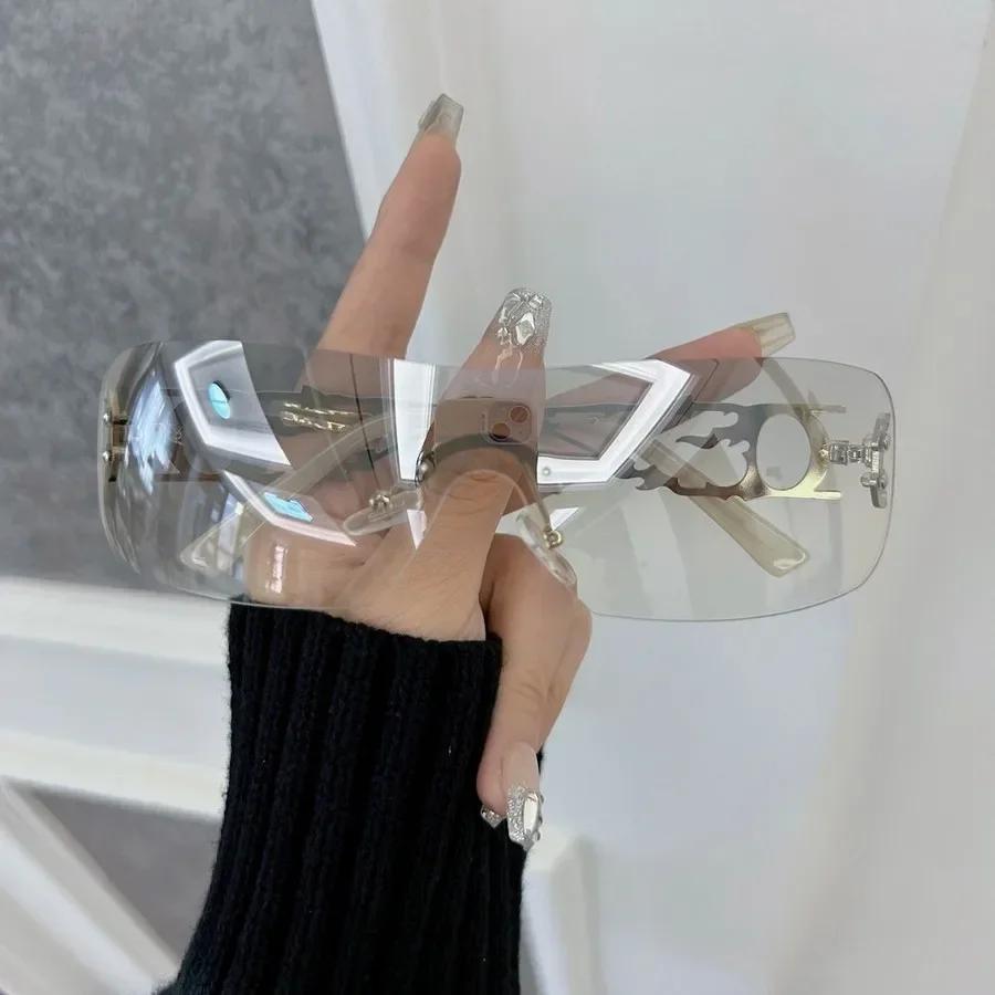 

Цветные квадратные солнцезащитные очки Женские Мужские Безободковые Солнцезащитные очки Женские Мужские Дизайнерский бренд Унисекс Для путешествий На открытом воздухе Other