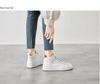 Genuine Leather High-Top White Women's Sneakers - 2025 Spring Collection