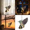 Hand Carved Wooden Hummingbird Figurines Hanging Ornament for Car Office Home Decors Wood Hummingbird Wind Chimes