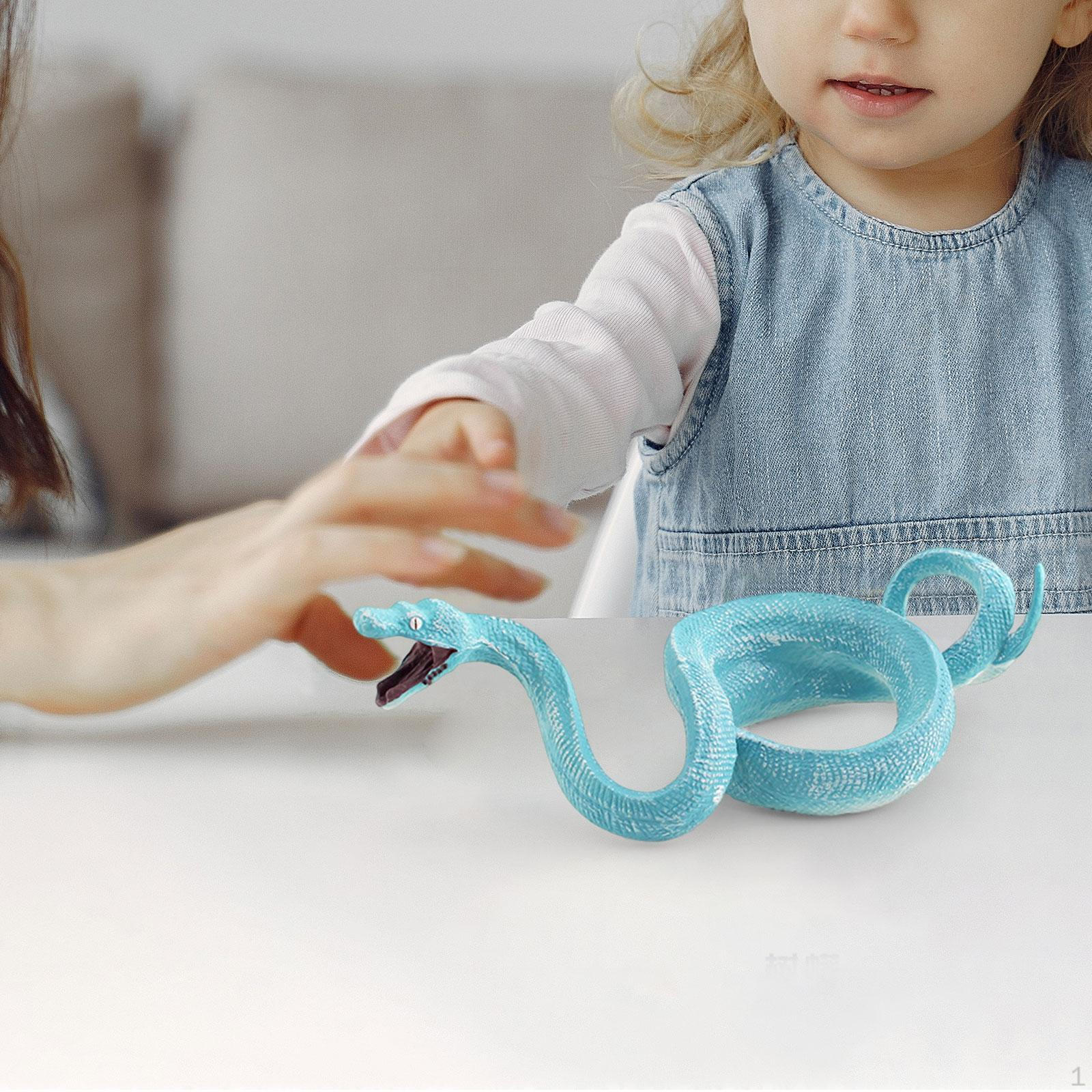 

Фигурка змеи, модель животного джунглей, обучающие инструменты, реалистичная статуя, игрушки для ванной, украшения синий