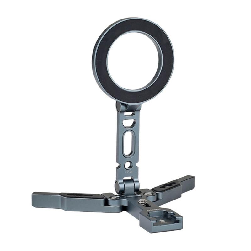 Foldable Magnetic Phone Tripod Holder, 360 Rotating Portable Stand Travel Video Shootings Desk Phone Holder 1