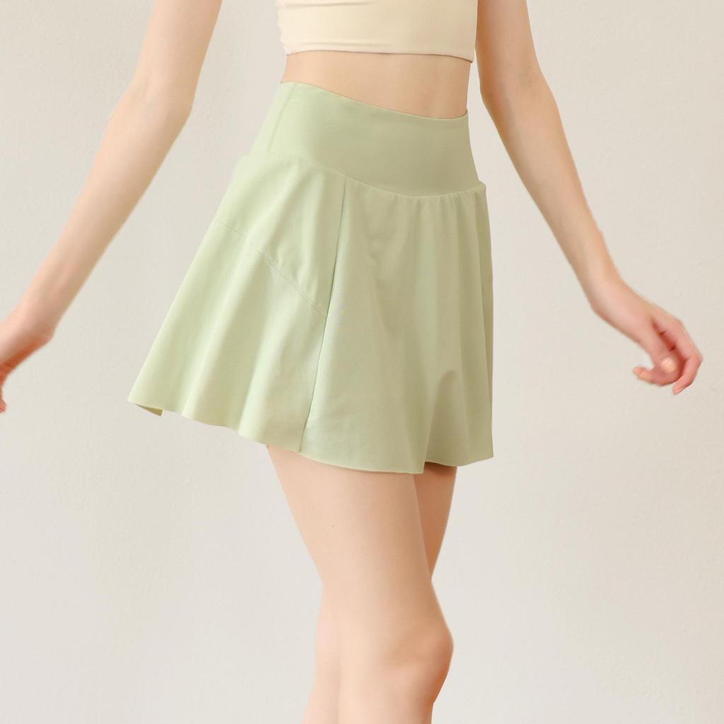 Women's Summer Quick-Dry Breathable Sports Skirt: Two-in-One Running, Yoga, Tennis Skirt with Hip-Covering, Anti-Exposure Design.