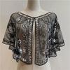 Vintage Style Sequins Tassel Shawls Embroidery Sequin Beaded Short Cape  Clothes Decoration