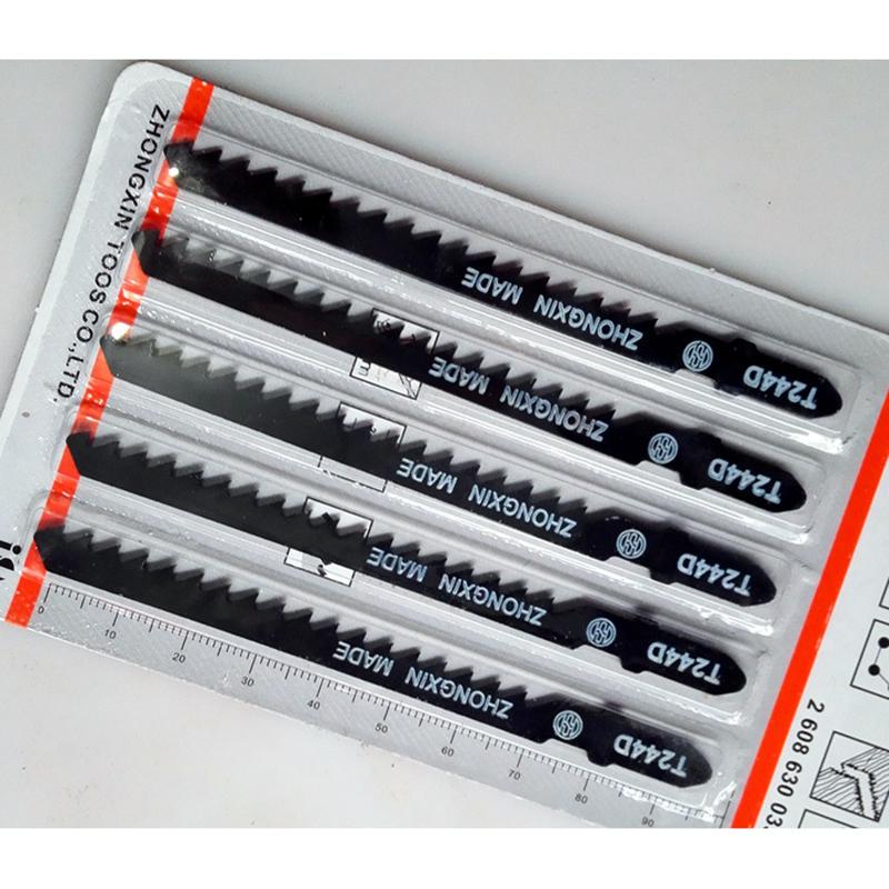 5Pcs/1 Set Upgraded T244D 4mm Hardwood Curve Jig Saw Blades High Carbon Steel for Curve Cutting