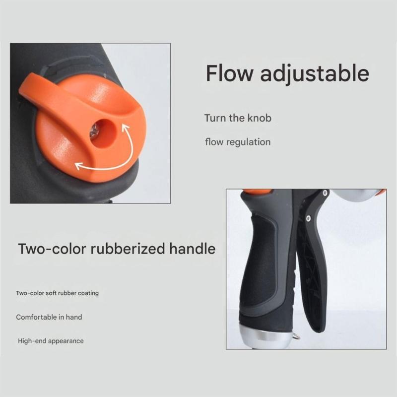Multipurpose High Pressure Garden Hose Nozzle Ergonomic TPR Handle Durable ABS Body For Effective Landscape Irrigation