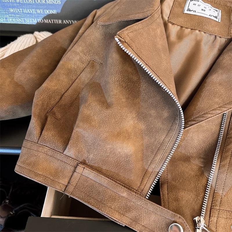 Giacca Autunno Primavera da Ragazza Cappotto in Pelle Artificiale per Bambini Capispalla Resistente