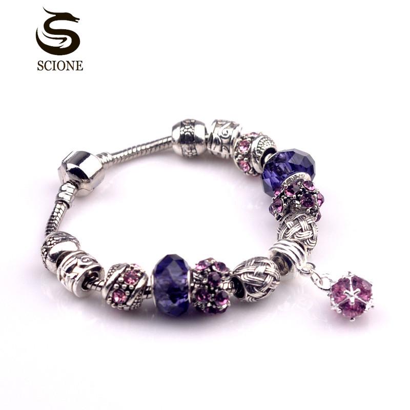 

SCIONE женский браслет ювелирные изделия в этническом стиле плетеный браслет браслет стильный браслет 17cm фиолетовый