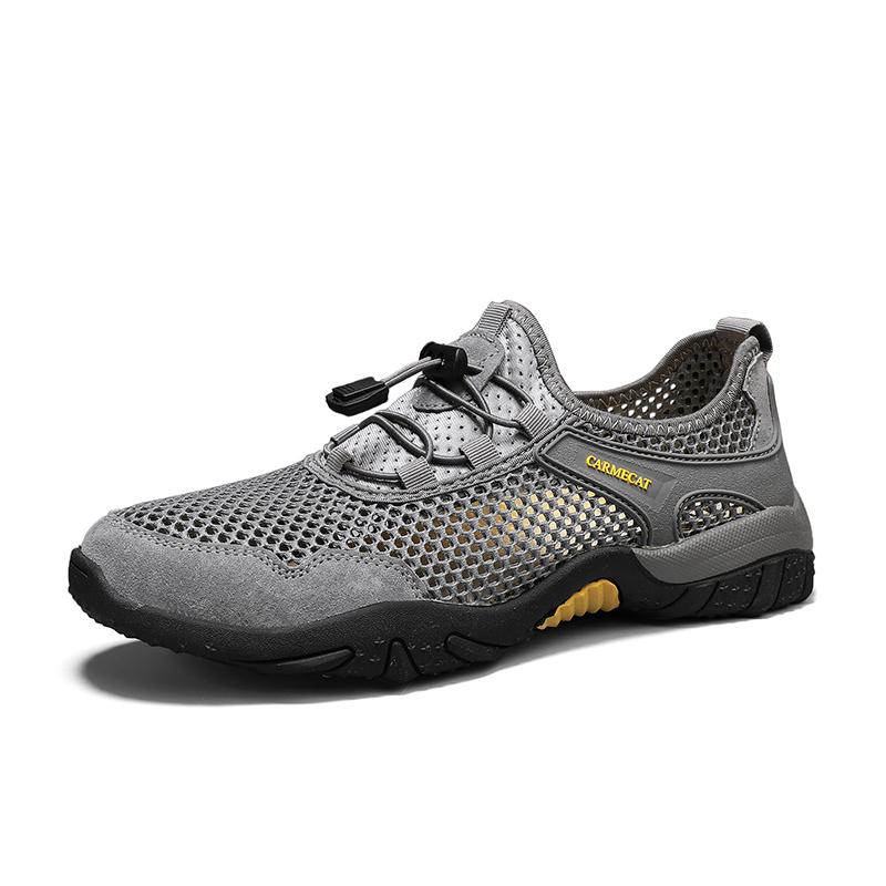 Fashion Outdoor Mesh Men Sneakers Slip On Men Loafers Breathable Summer Casual Shoes For Men Lightweight Camping Hiking Shoes