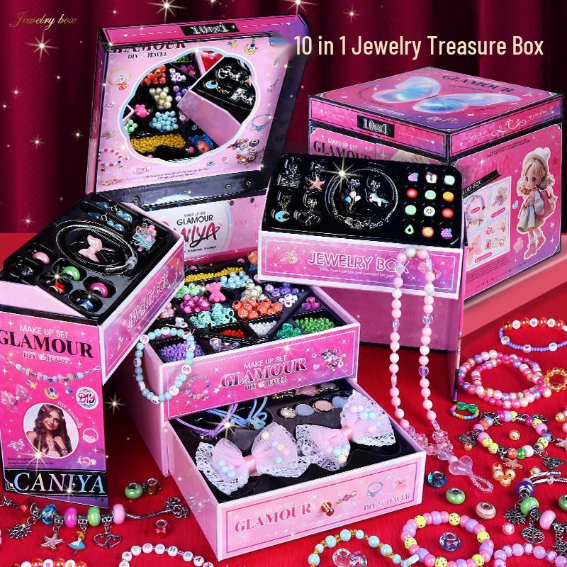 DIY Girls' Beaded Jewelry Gift Set: Handmade Bracelets & Necklaces