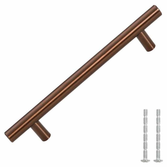 VidaXL Cabinet Handles 10 Pcs, Cupboard Handles, T-Shaped Handles Kitchen Home Interior, Bronze 128 Mm Steel 155374
