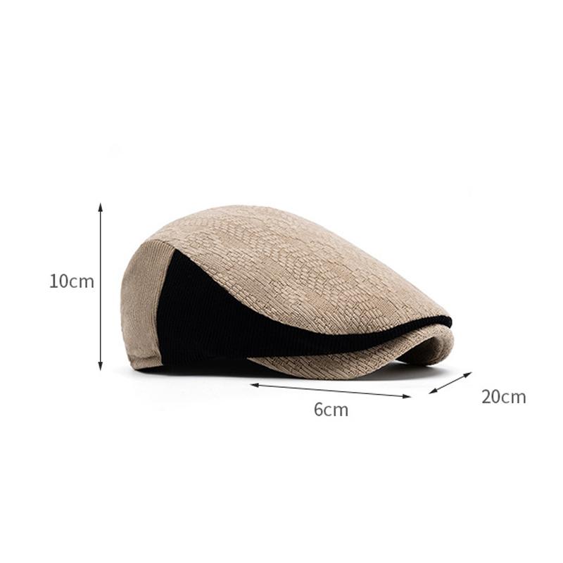 Men's Color Matching Peaked Cap Knitted Wool Beret Autumn Winter British Retro Forward Hat Warm Cap Painter's Hat