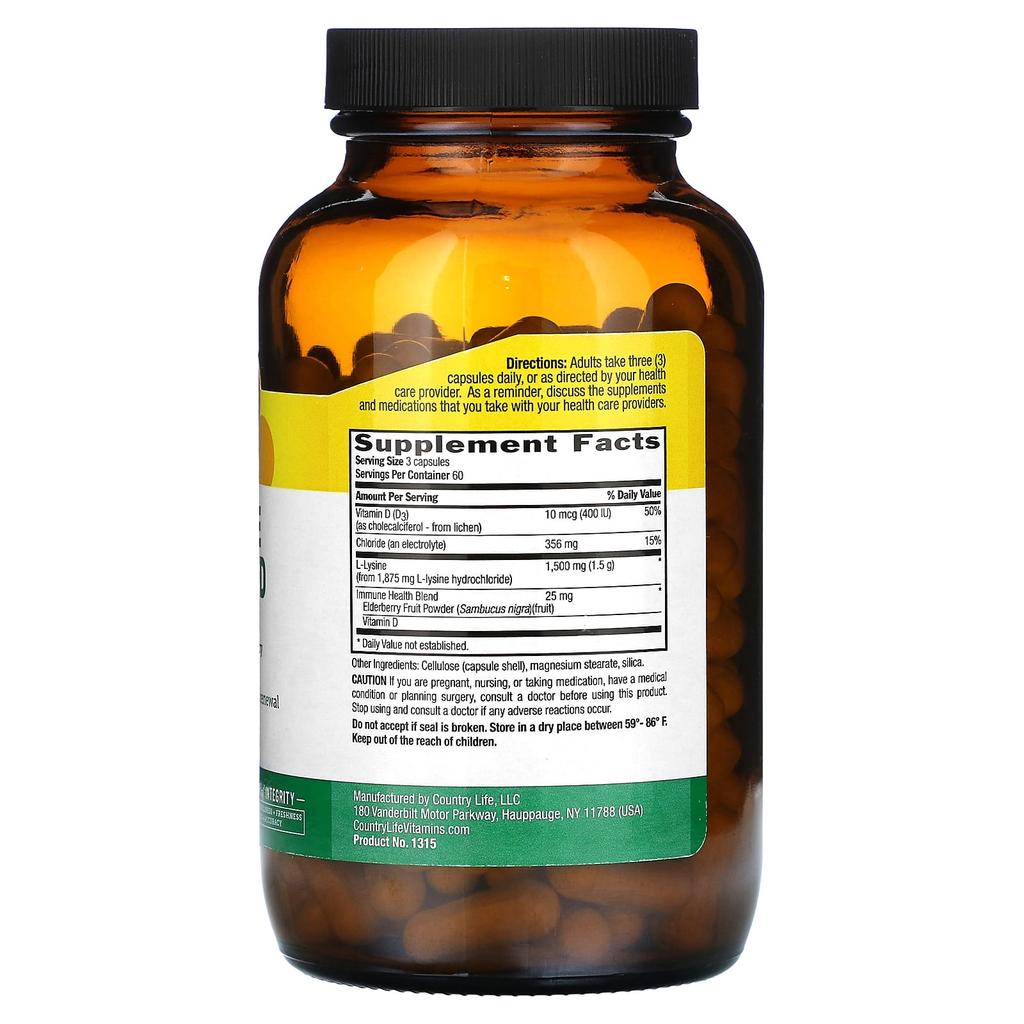 L-Lysine, Advanced, 1,500Mg, 180 Veggie Caps (500Mg per Capsule)