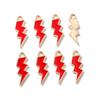 20Pcs 7*20mm Random Colors Mix New Alloy Metal Drop Oil Lightning Charms Nature Pendant For DIY Bracelet Necklace Jewelry Making