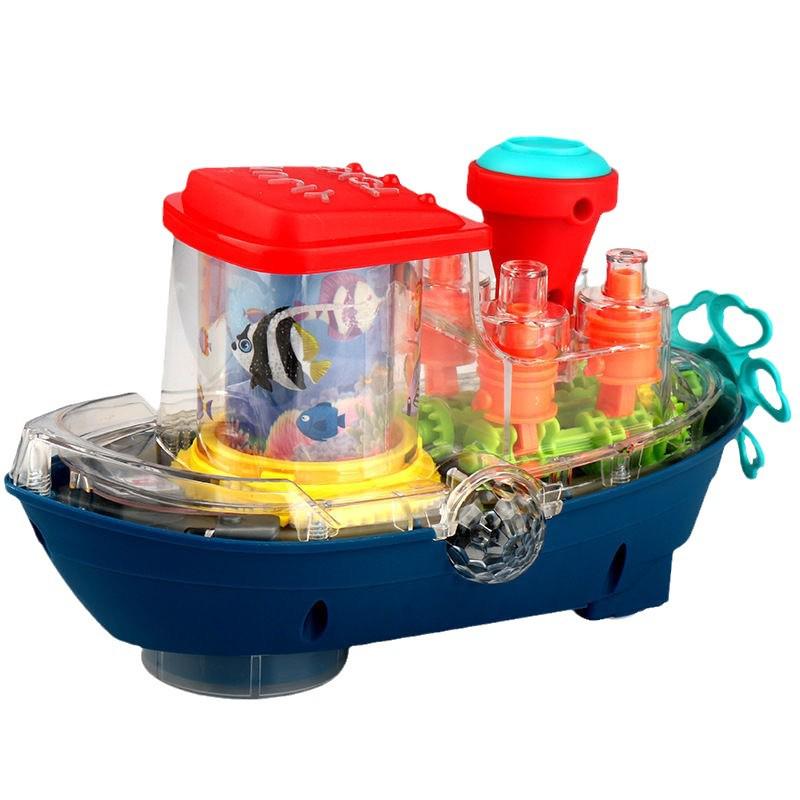 Universal Transparent Electric Toy Set: Racing Car, Train & Helicopter with Lights & Music for Children's Birthday Gift