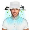 Solární klobouk s ventilátorem a širokým okrajem, ventilátory s duálním napájením, baterie 800 mAh, venkovní rybářský klobouk pro turistiku, cyklistiku, rybaření