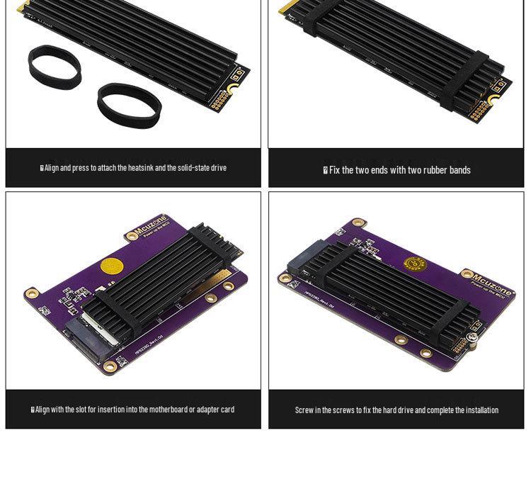 Raspberry Pi 5 PCIe to M.2 NVMe SSD Expansion Board Adapter