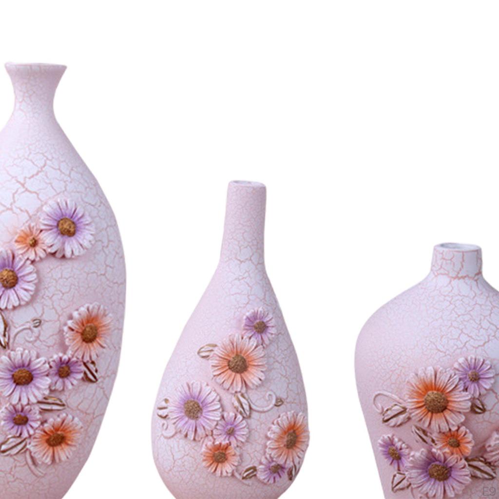 3er-Pack Harzvase Elegante Blumenvase für Hochzeitsfeier Heim Wohnzimmer Dekoration Ornament