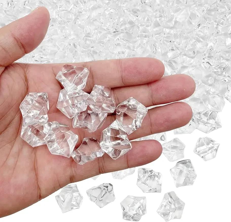 Fake Crushed Ice Cubes1000pcs Fake Crushed Ice Cubes Artificial Crystal Rocks Diamonds for Vase Fillers Party Wedding Decoration