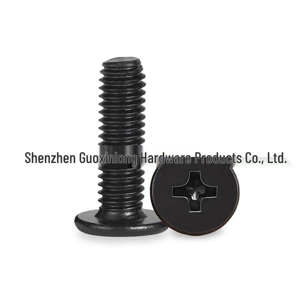 Large Carbon Steel Black Flat Head Machine Screw CM1.4-M5*2/3.5/7/9