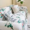 Ink Painting Sofa Cushion Towel Imitation Hemp Four Seasons Universal Modern Tassel Edge Flowers And Birds Sofa Full Cover Cloth