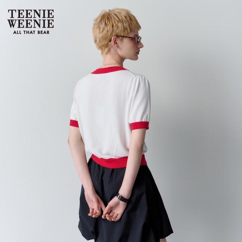 Teenie Weenie Women's Bear V-Neck Short Sleeve Knit Cardigan