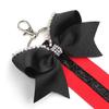 Pin Me Cheer Glitter Keychain with Bowknot Rhinestones Sports Accessories for Women Cheerleader Bag Backpack Pendant