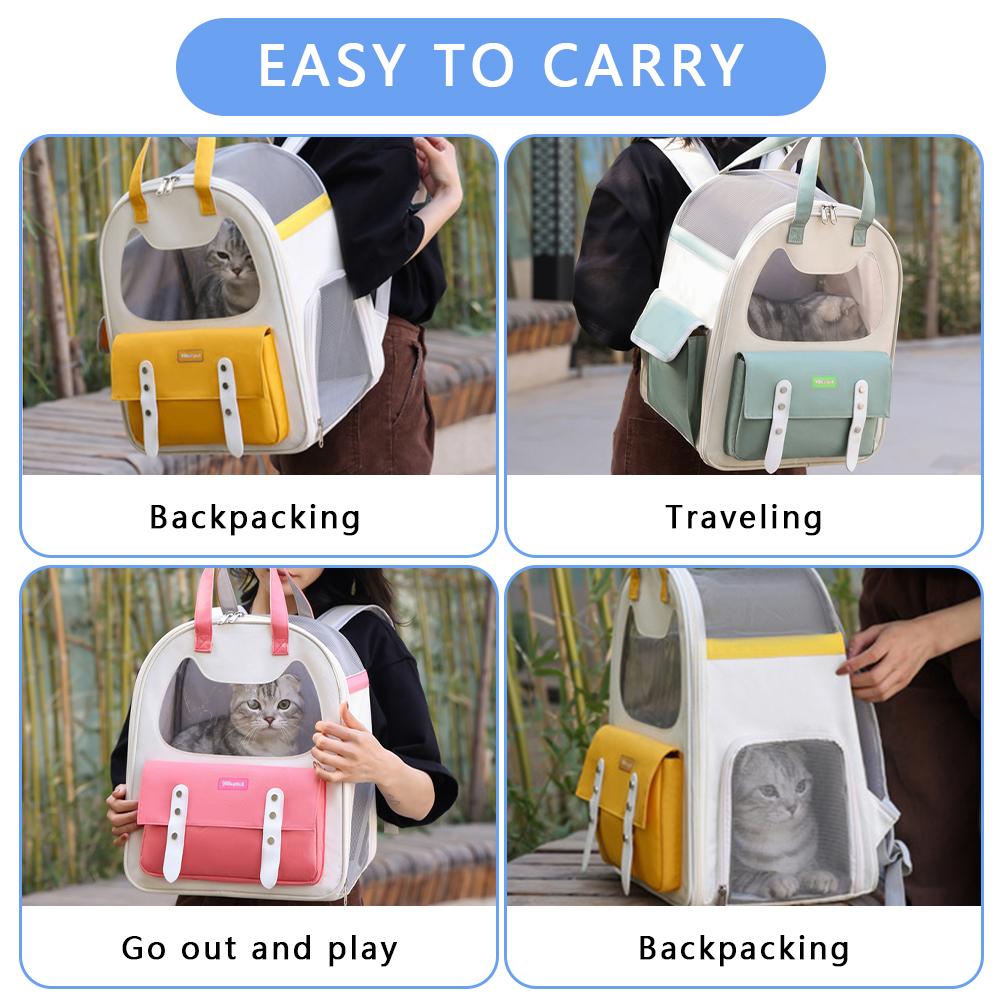 Cat Travel Backpack Breathable Pet Carrier Knapsack Large Capacity for Cats Dogs