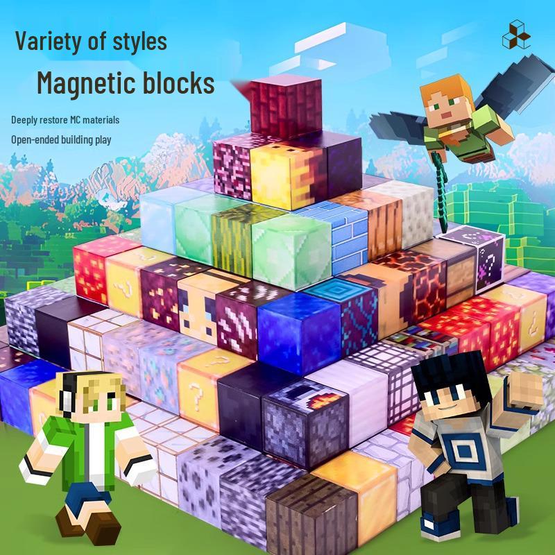 Minecraft Magnetic Iron Stone Building Blocks - Mini Educational Assembly Toys for Children