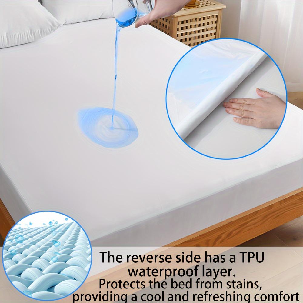 1pc Cooling Fitted Sheet made of 100% Cooling Nylon, Waterproof Bed Sheet Breathable Mattress Cover for  Sleepers in Summer