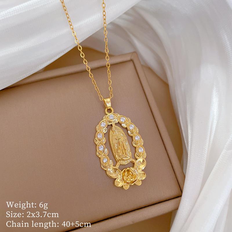 Copper Micro-Inlaid Necklace Women'S Copper Micro-Inlaid Real Gold Electroplating Simple And Exquisite Collarbone Chain Neck Chain