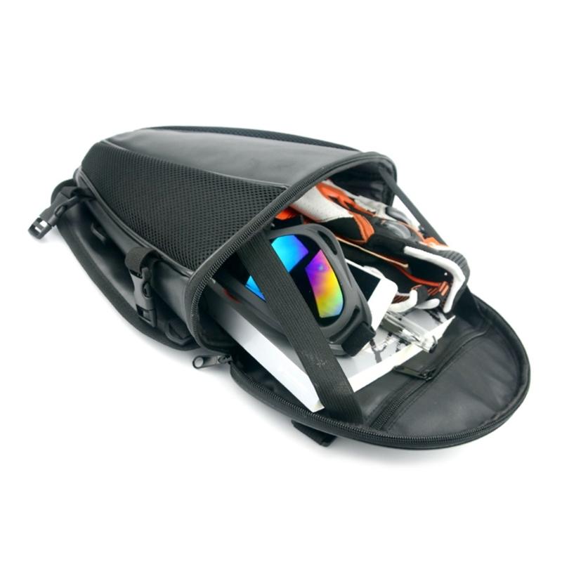 Motorcycle Storage Tail Bag Helmets Accessories Adjustable Rear Seats Pack with Inner Compartments for Organized Storage