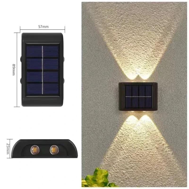 Solar Wall Lights Outdoor Warm/White Solar Wall Mount Porch Lamp Up And Down Lighting For Garden Street Landscape Balcony Patio