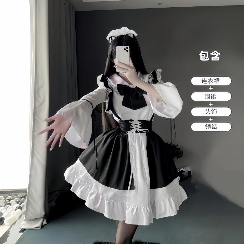 Girl's New Long Sleeve Lolita Skirt Cute Loli Student Lolita Skirt Soft Girl Princess Dress