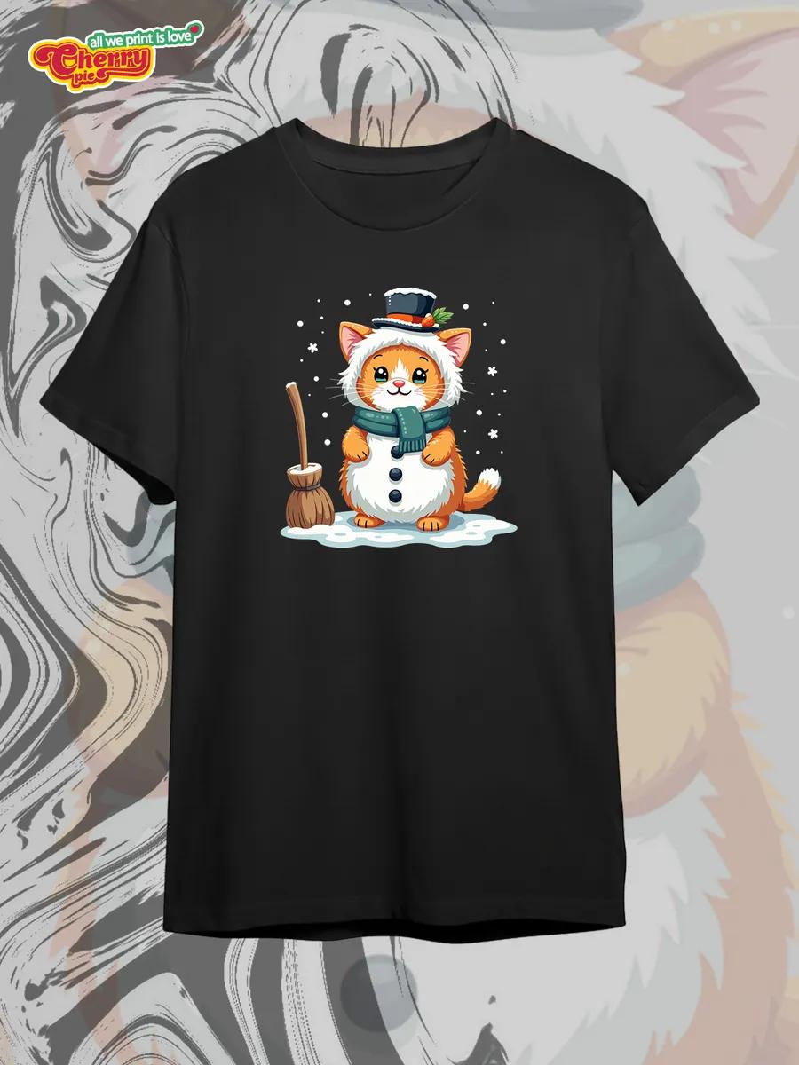 Black T-shirt with Russian folk patterns print 2XL