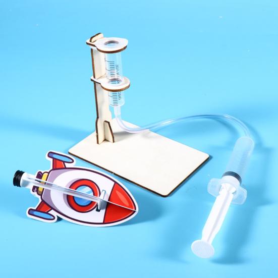 1 Sada DIY Model Raketometu Ručně Vyráběné Dřevěné Puzzle Vzduchem Poháněná Raketa Stavební Řemesla Děti STEM Vzdělávací Vědecký Experiment Hračka