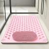 Anti-Slip Bathroom Shower Mat with Large Holes, Suction Cups, and Foot Massage Design.