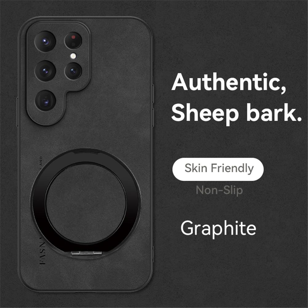 

Роскошный чехол-держатель из магнитной кожи из овчины для Samsung S25 S24 S23 S22 S21 Plus FE Ultra Edge с подставкой, противоударный For Samsung S25Ultra