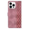 For iPhone 16 Pro Max Leather Case Imprinted Checkered Pattern Wallet Stand Flip Phone Cover