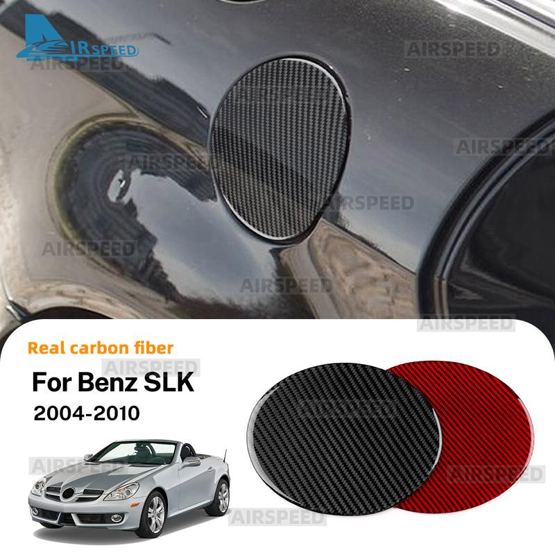 Real Soft Carbon Fiber Trim Sticker For Mercedes Benz SLK R171 2004 2005 2006 2007 2008 2009 2010 Car Fuel Tank Cap Accessories