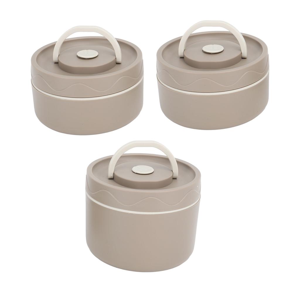 Insulated Lunch Container 304 Stainless Steel Sealed Multifunction Portable Round Thermal Bento Box