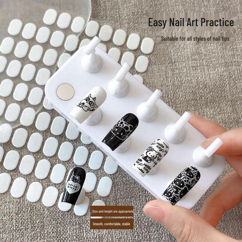 Magnetic Nail Art Practice Stand with Iridescent Chess Piece Design