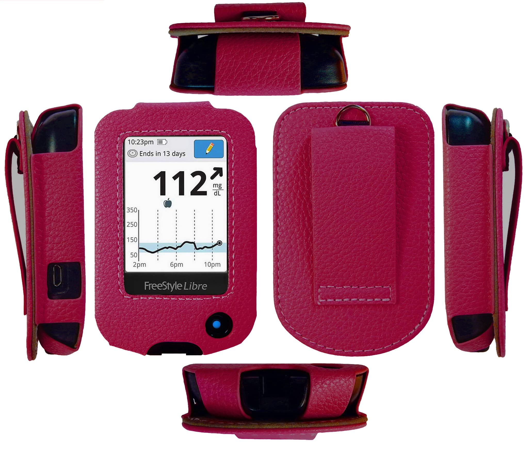 

Кожаный чехол с защитной пленкой для экрана для Freestyle Libre 2 & 3, 14 дней (FLC-LBHPK)