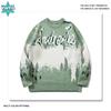 Damen Vintage Amerikanischer Buchstabenprint 2024 Herbst Neuankunft Paar Lässig Schick Rundhals Langarm Strickpullover