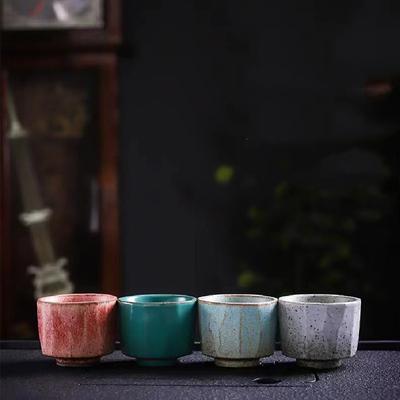Retro Old Ceramic Cup Kiln Change Teacup Tea Set Accessories Ceramic Master Cup Creative Tea Bowl Single Cup