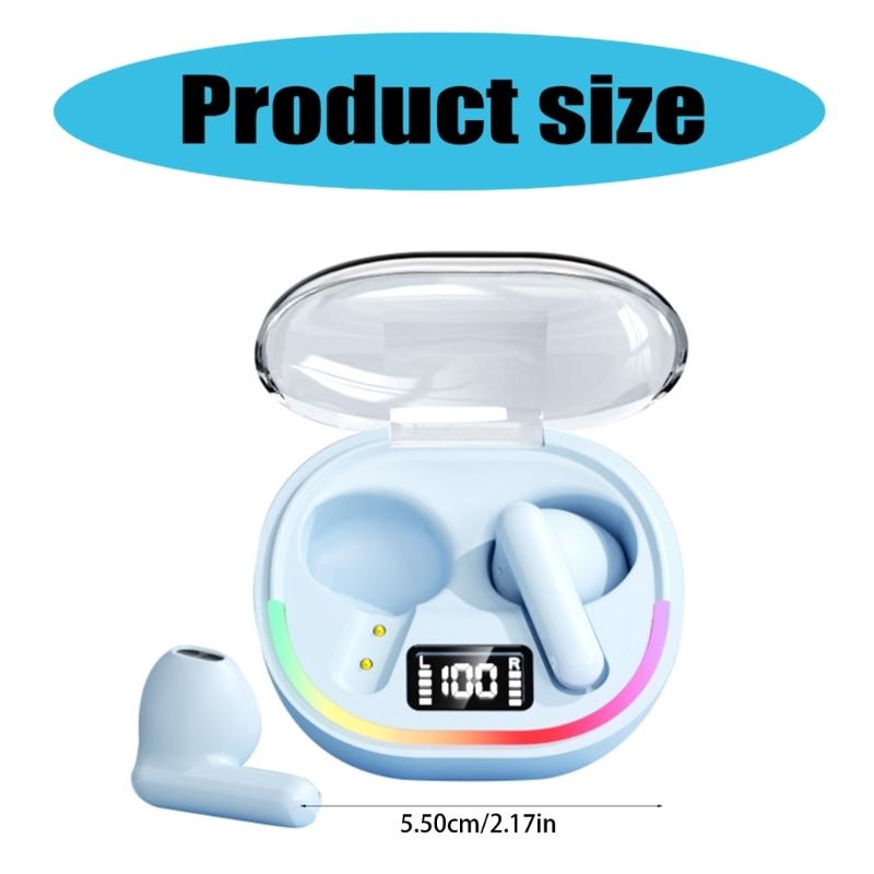 Clear Charging Case Bluetooth-compatible Earbuds With Charging Case Sport EarBuds HiFi Sound Quality LED Display